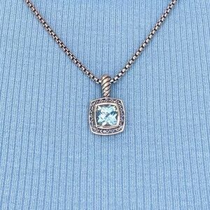 David Yurman Necklace Blue Topaz and Sapphire Petite Albion